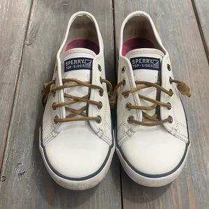 Sperry | White Leather | Seacoast | yg54360 | Size 2 | Girls Slip on Shoes